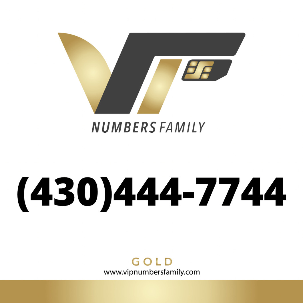 Gold VIP Number (430) 444-7744