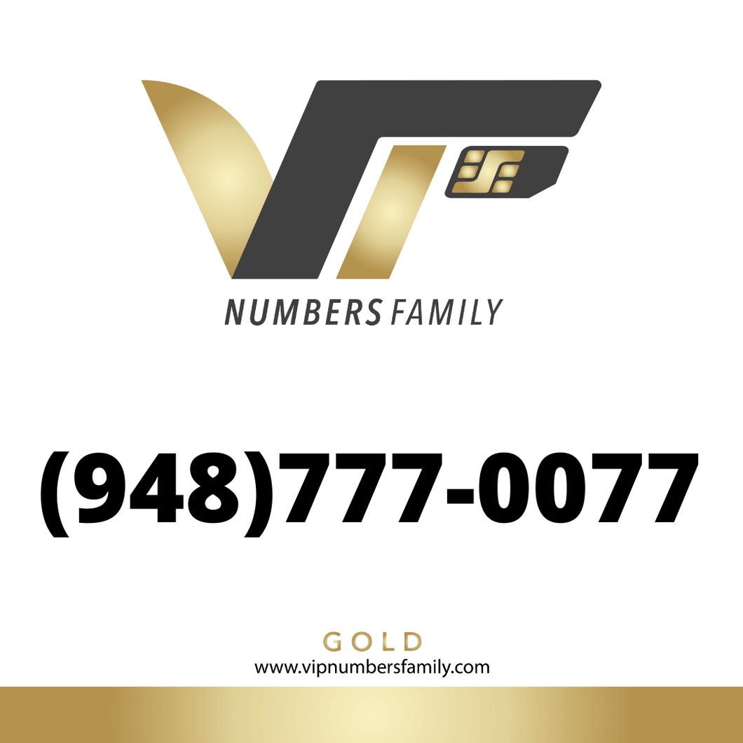 Gold VIP Number (948) 777-0077