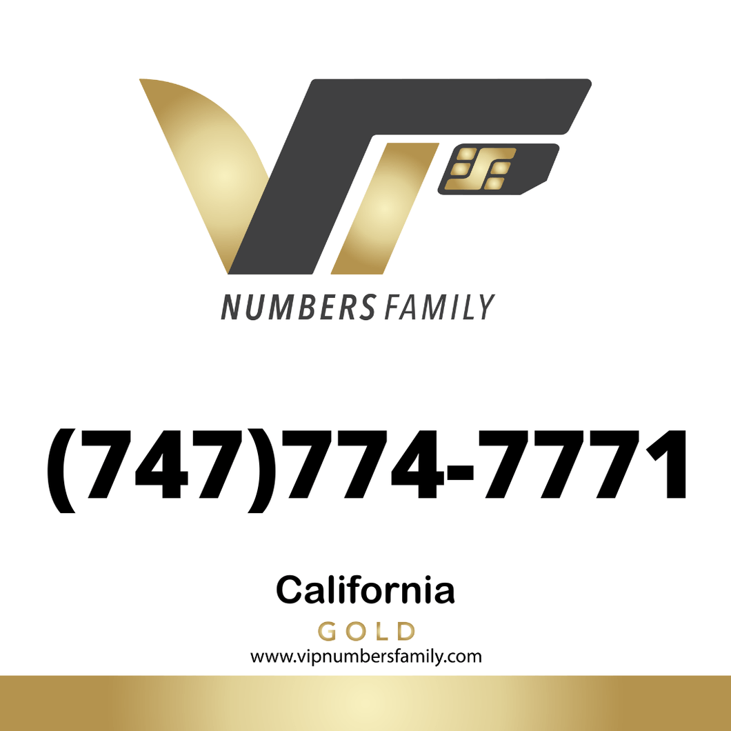 Gold VIP Number (747) 774-7771
