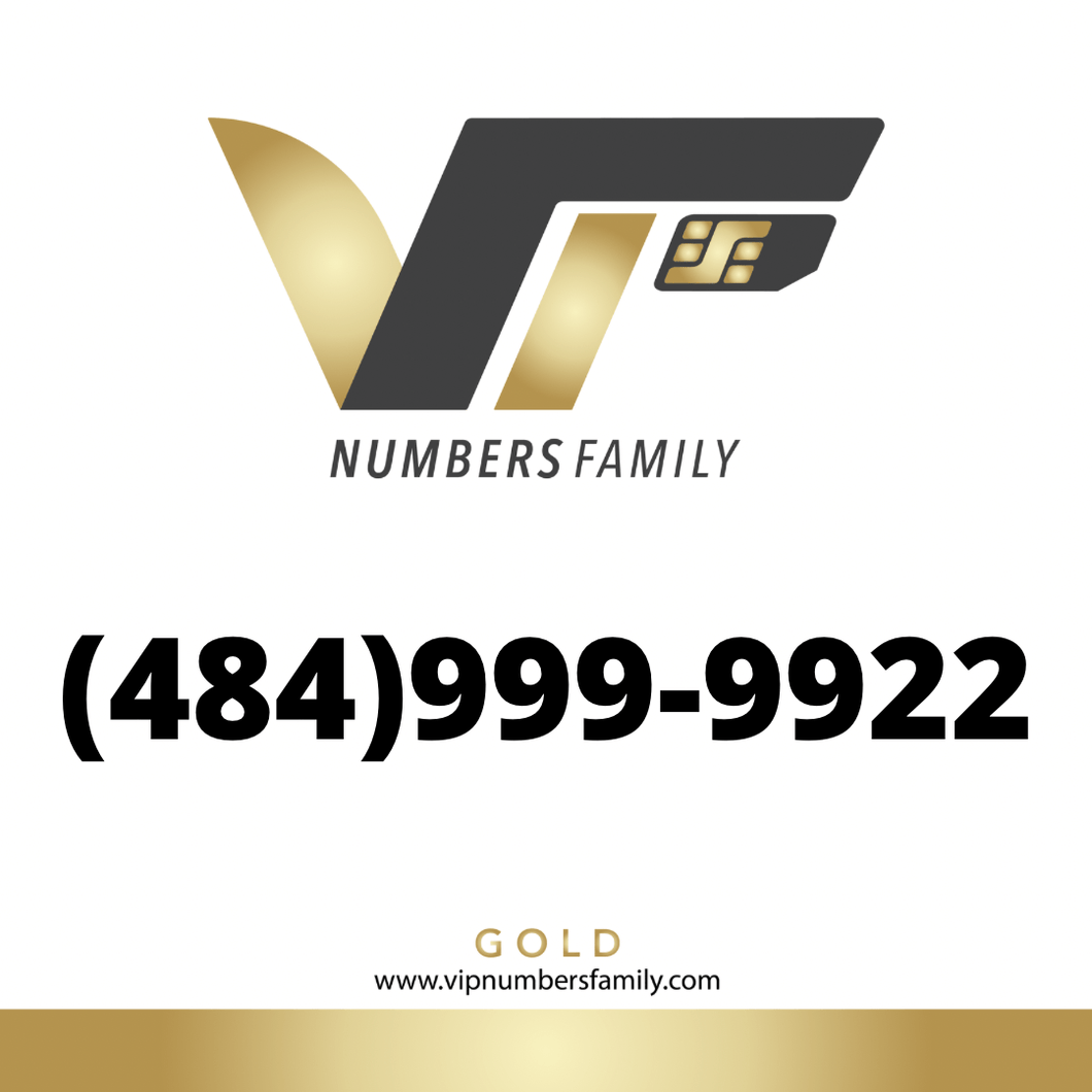 Gold VIP Number (484) 999-9922