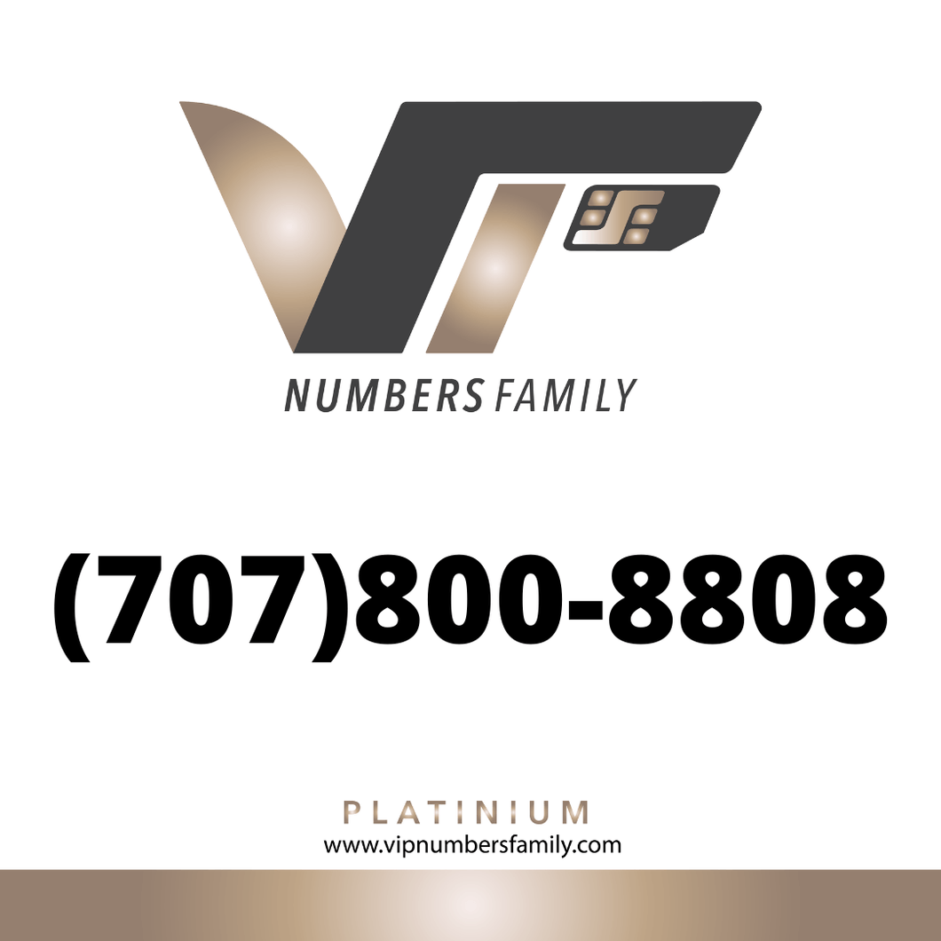 Platinum VIP Number (707) 800-8808