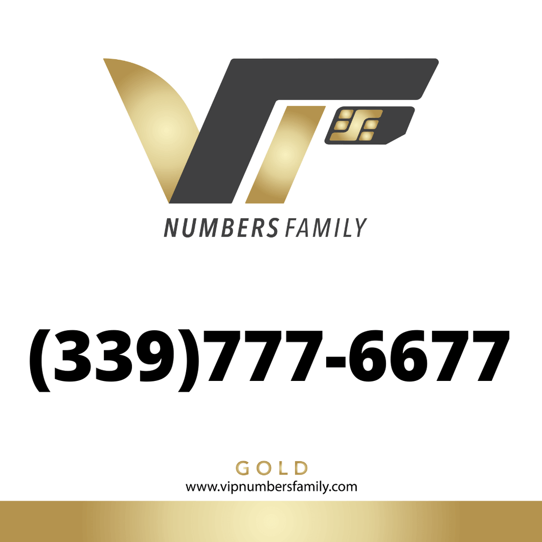Gold VIP Number (339) 777-6677