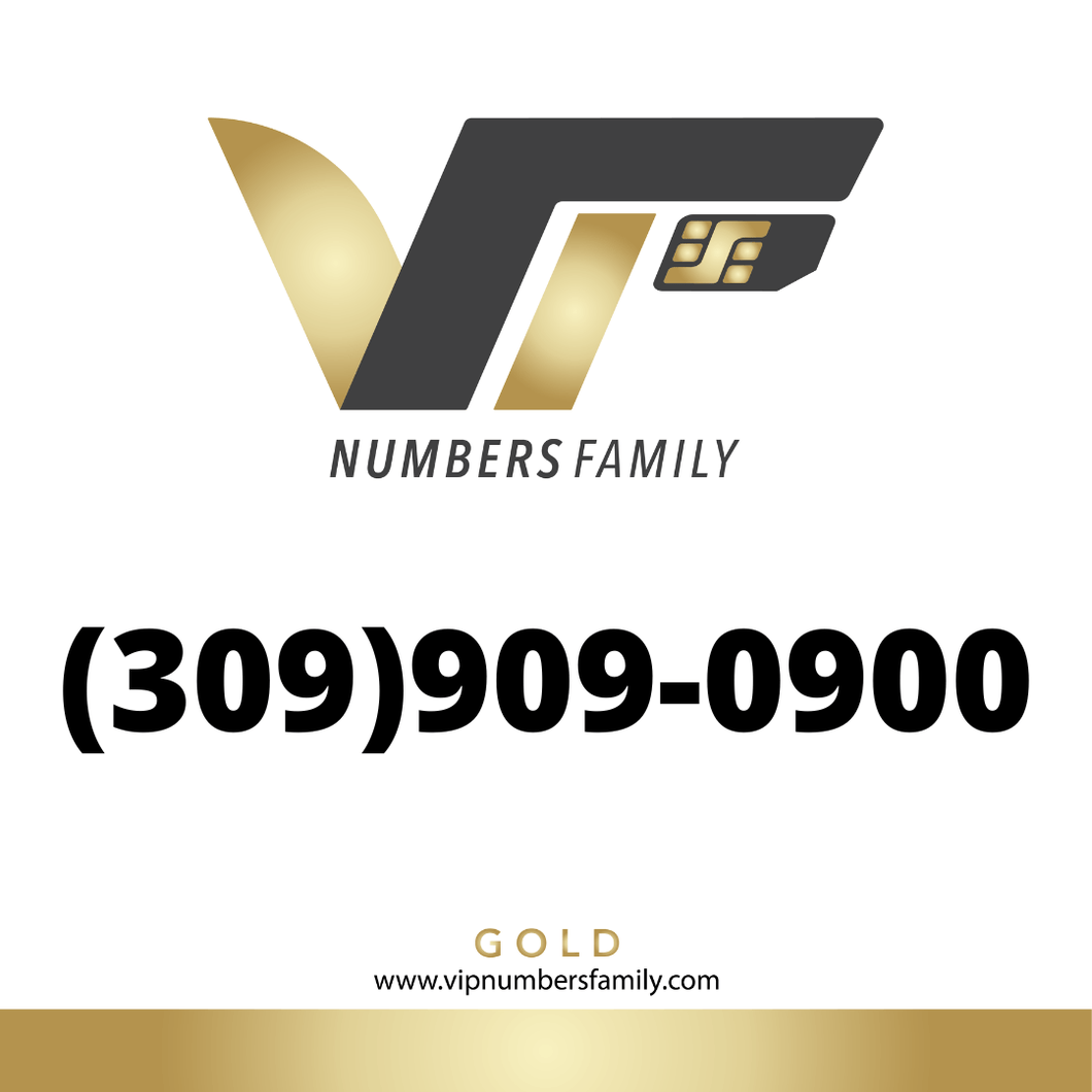 Gold VIP Number (309) 909-0900