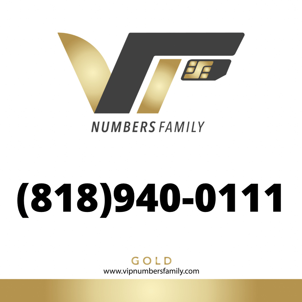 Gold VIP Number (818) 940-0111