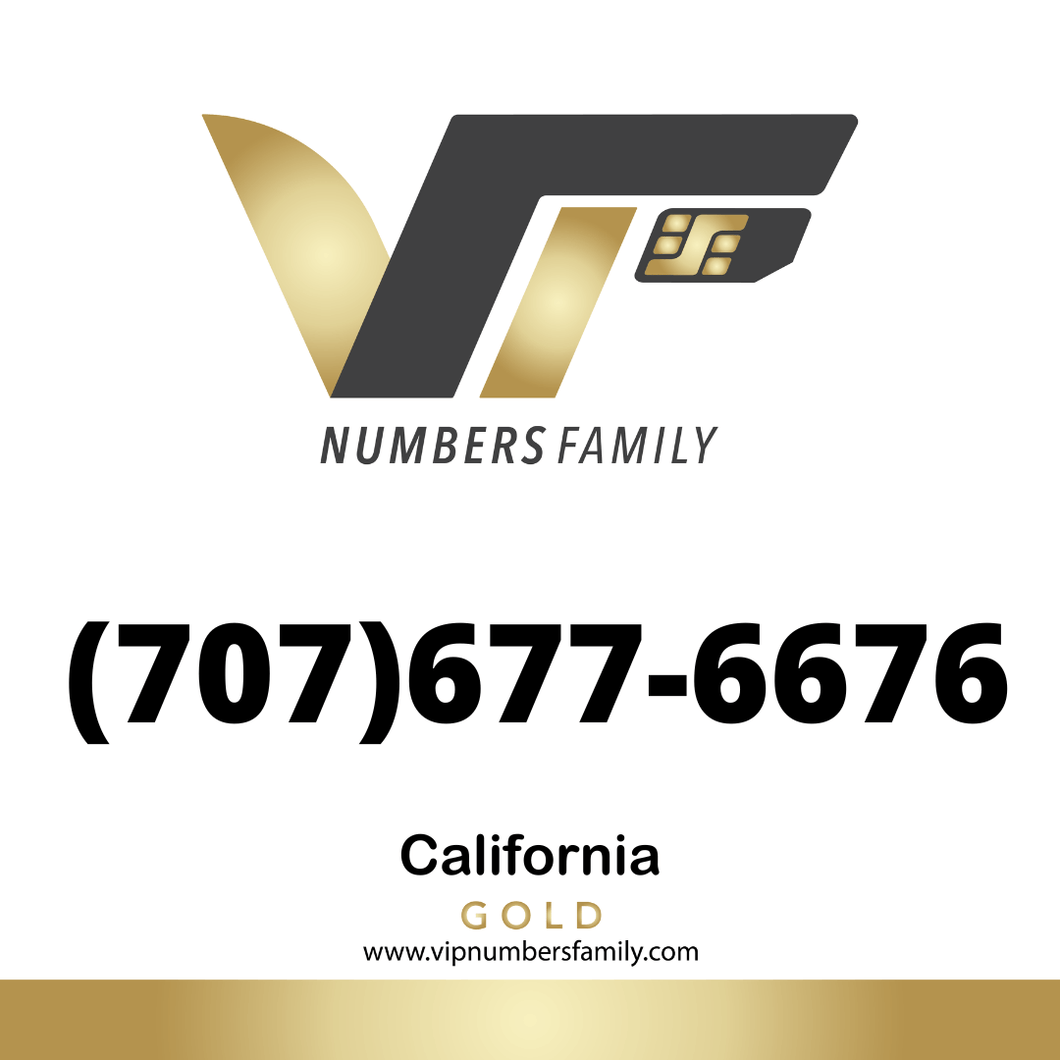 Gold VIP Number (707) 677-6676
