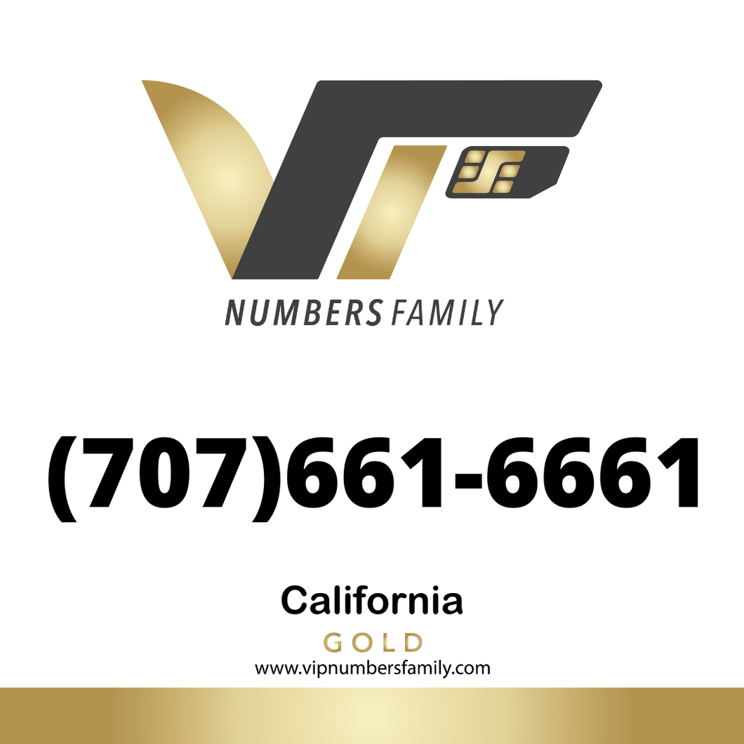 Gold VIP Number (707) 661-6661