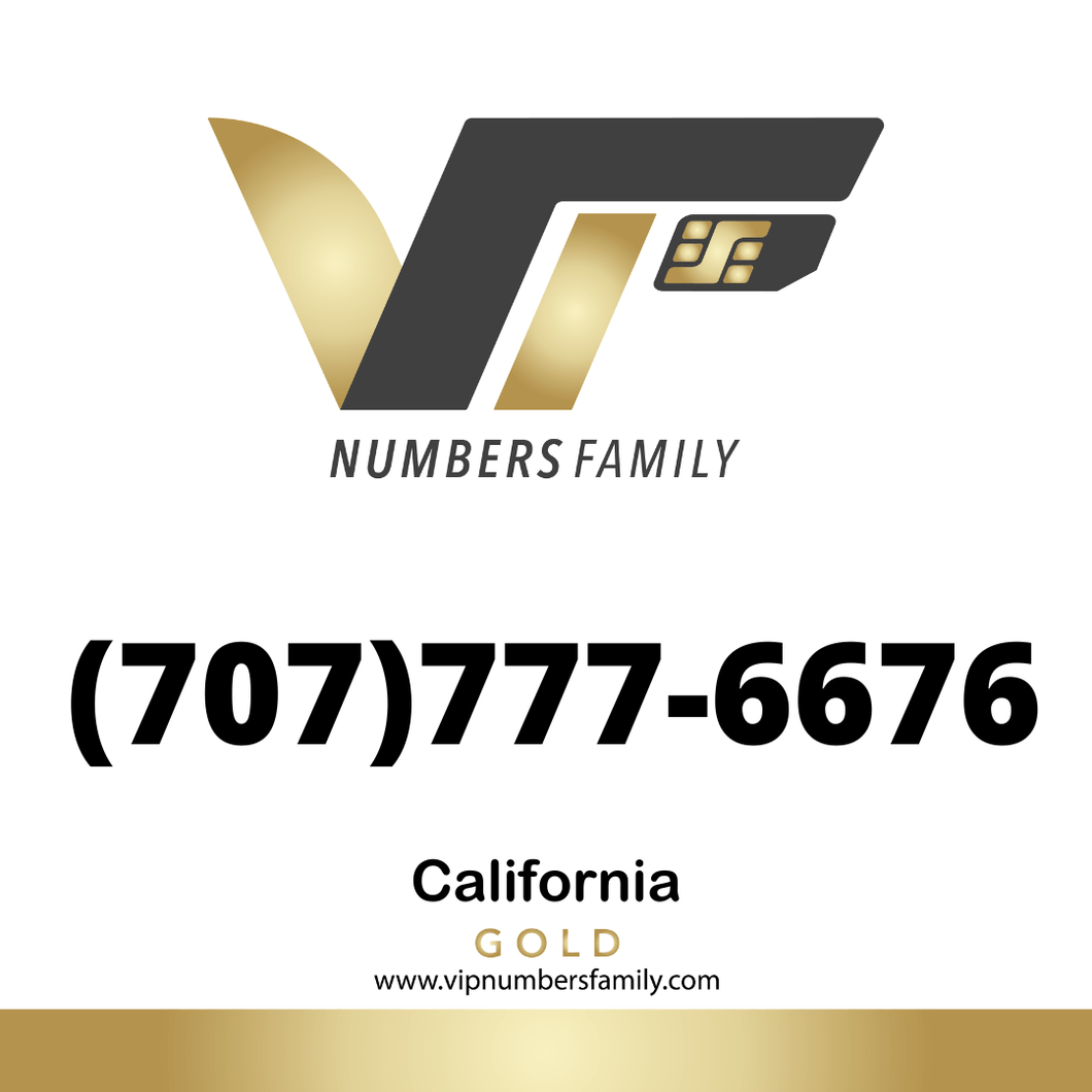 Gold VIP Number (707) 777-6676