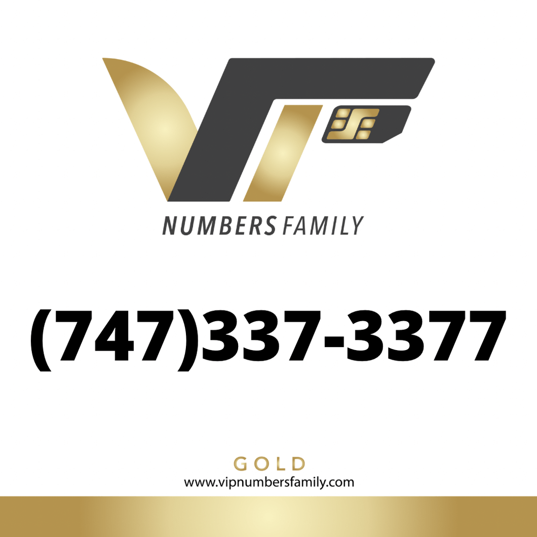 Gold VIP Number (747) 337-3377