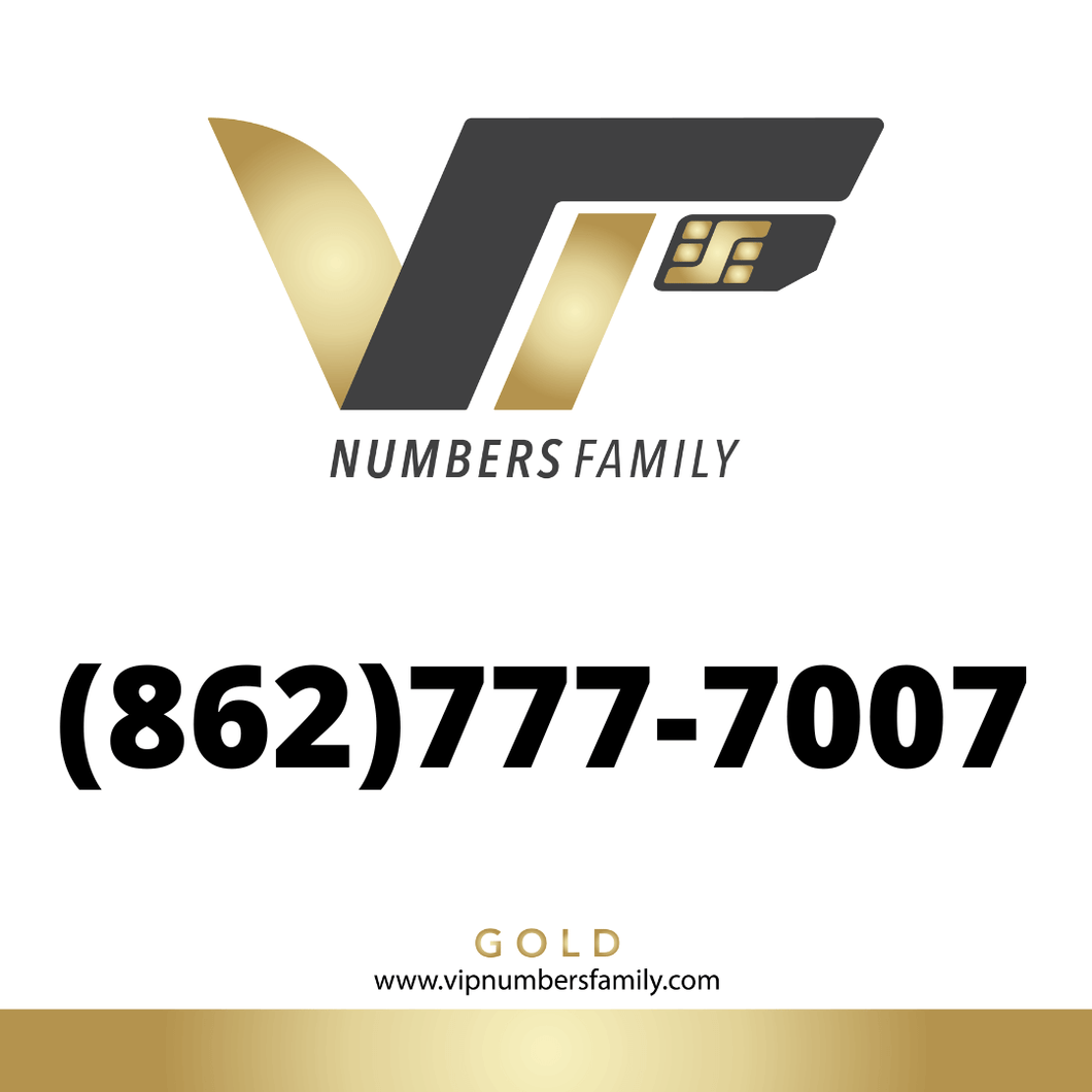 Gold VIP Number (862) 777-7007