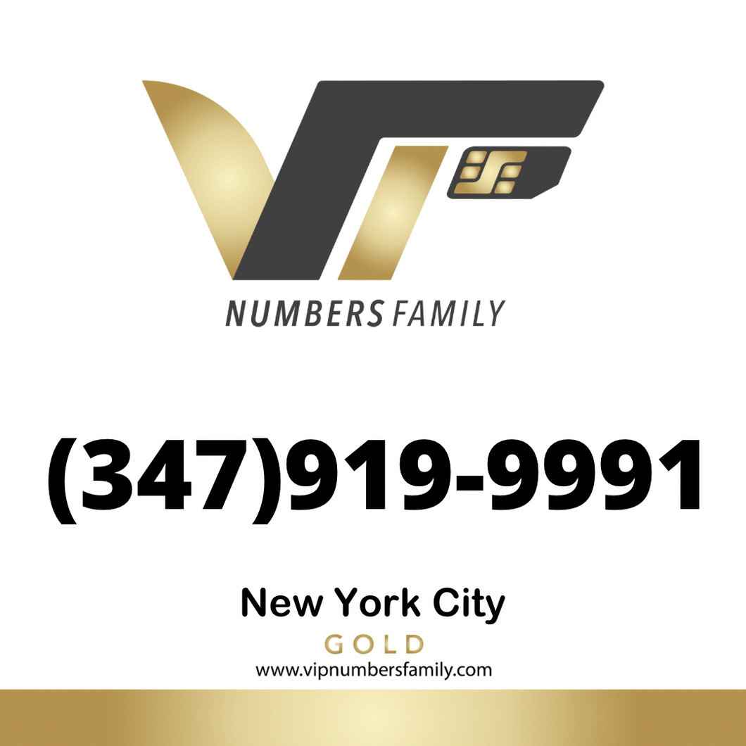 Gold VIP Number (347) 919-9991
