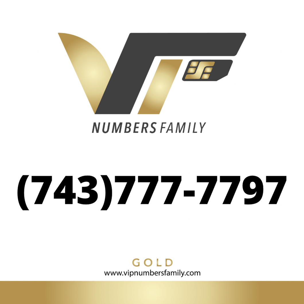 Gold VIP Number (743) 777-7797