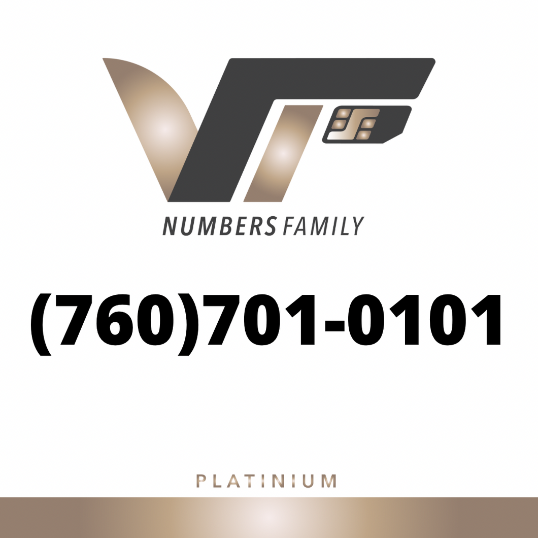 Platinum VIP Number (760) 701-0101