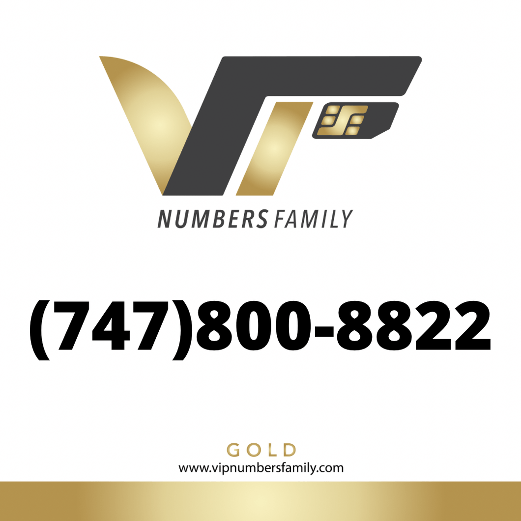 Gold VIP Number (747) 800-8822