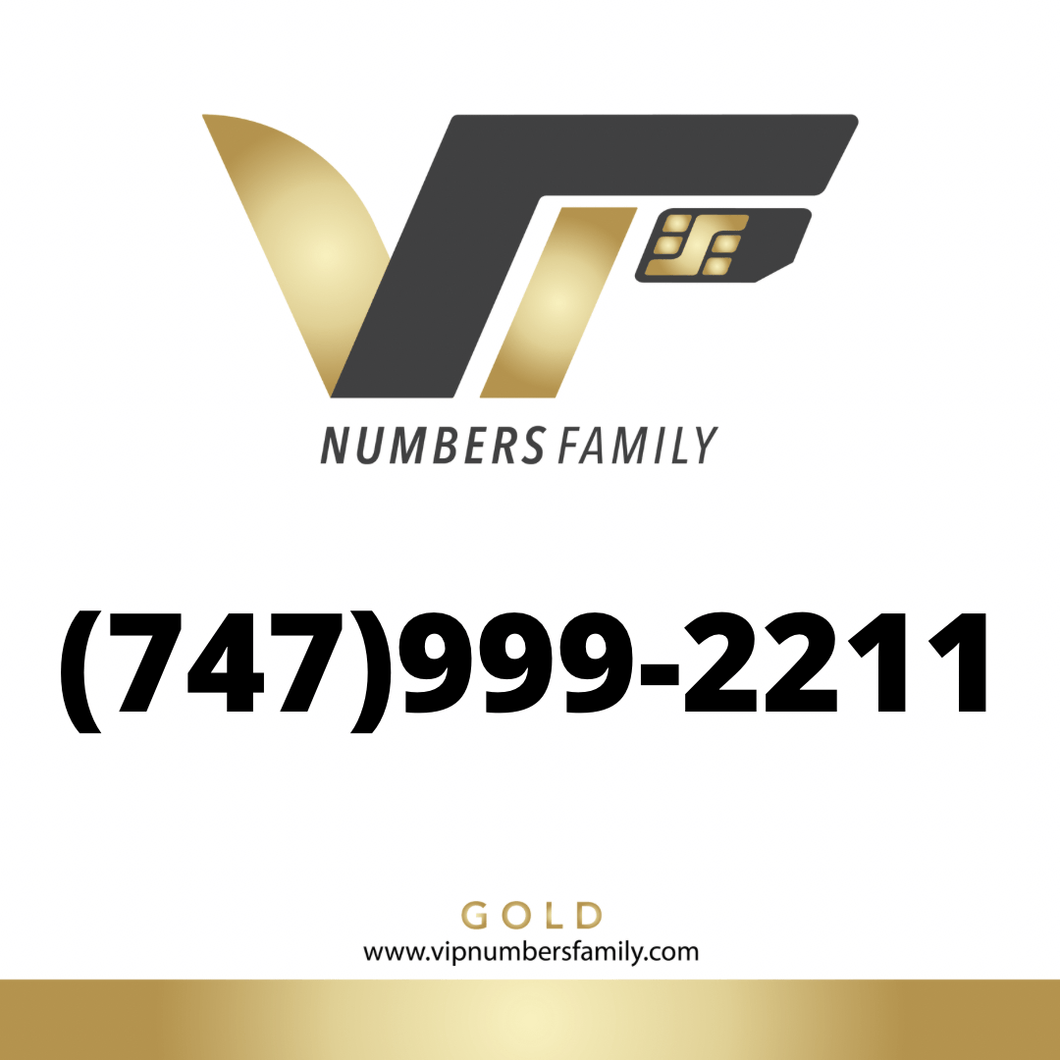 Gold VIP Number (747) 999-2211