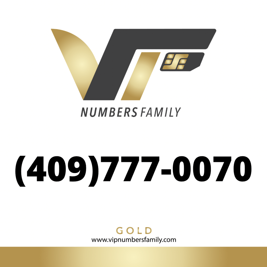 Gold VIP Number (409) 777-0070
