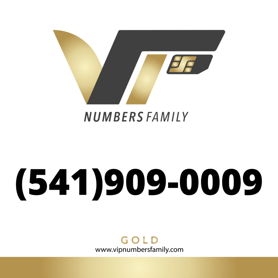 Gold VIP Number (541) 909-0009