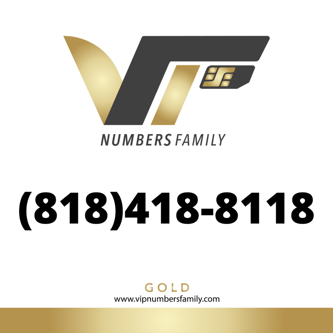 Gold VIP Number (818) 418-8118