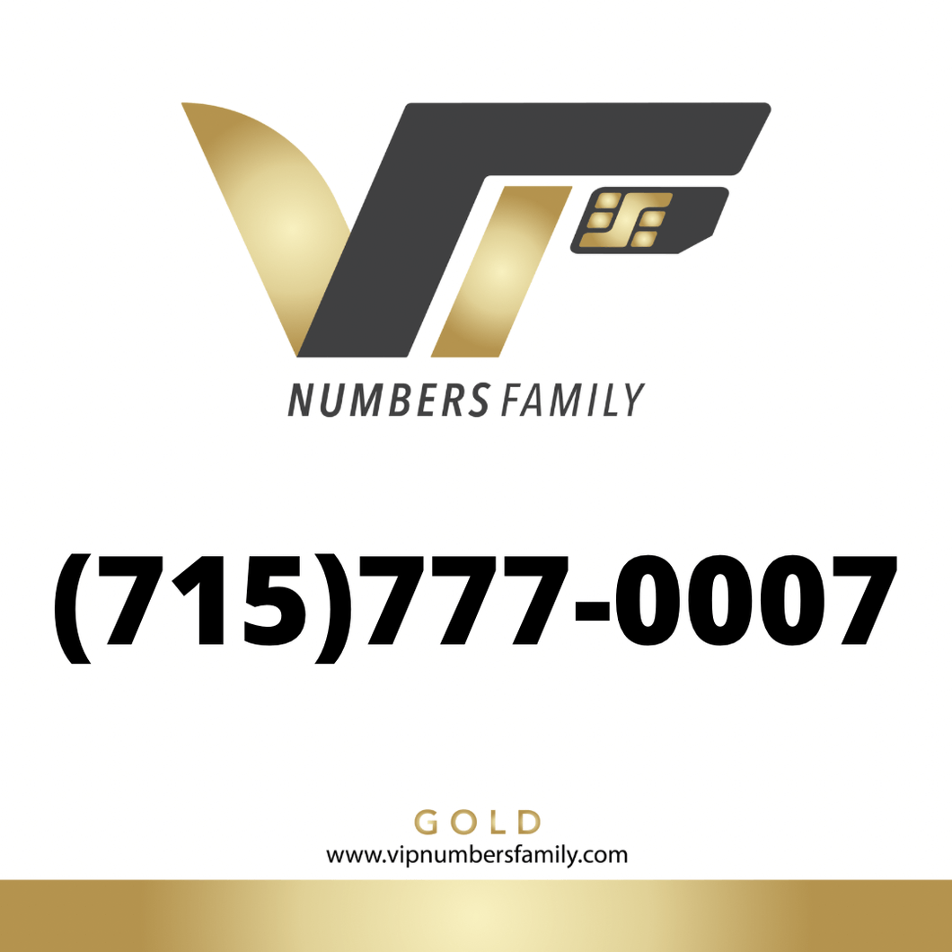 Gold VIP Number (715) 777-0007