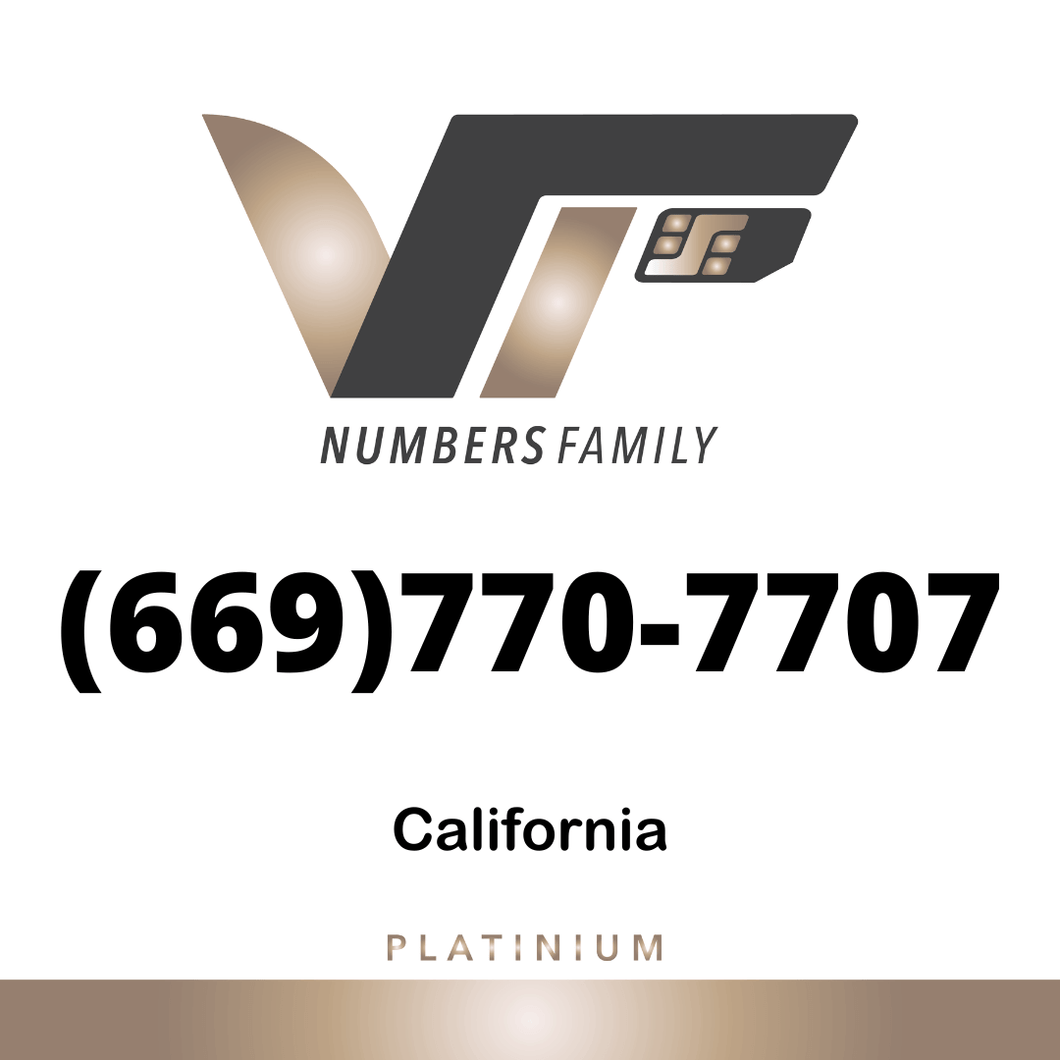 Platinum VIP Number (669) 770-7707