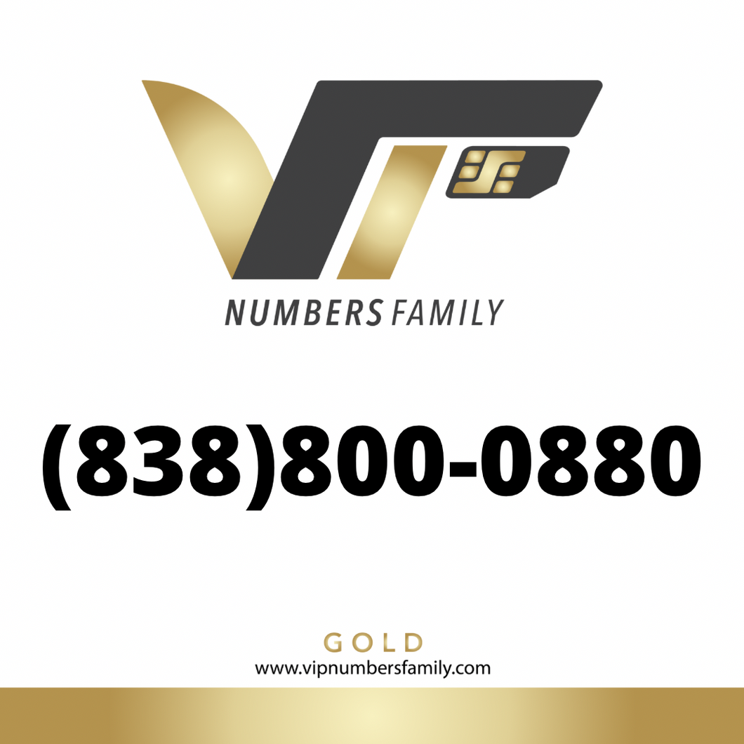 Gold VIP Number (838) 800-0880