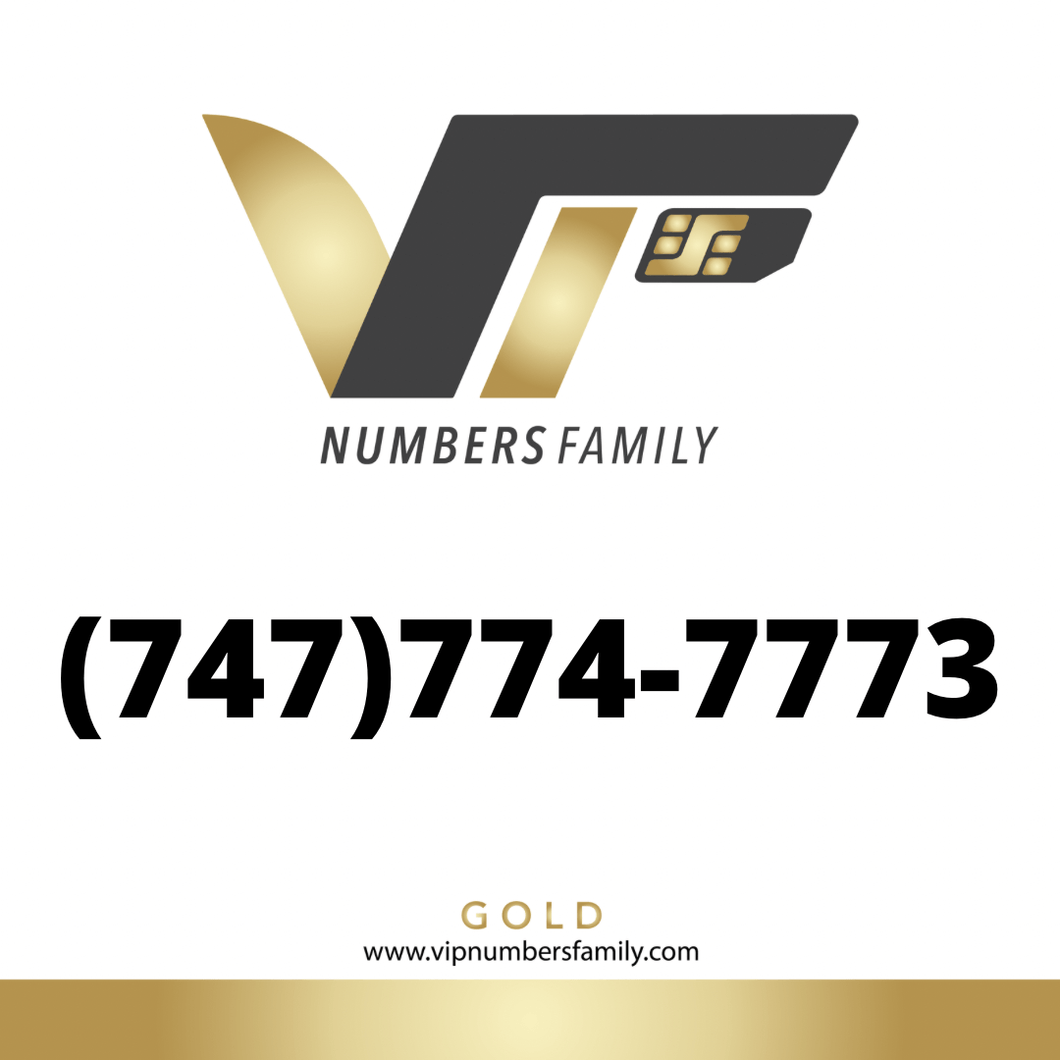 Gold VIP Number (747) 774-7773