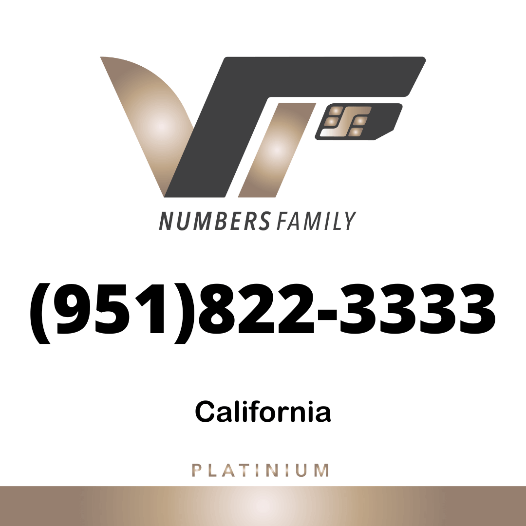 VIP Numbers Family logo with the vip phone number with a rare area code  Visit vipnumbersfamily.com to purchase usa number