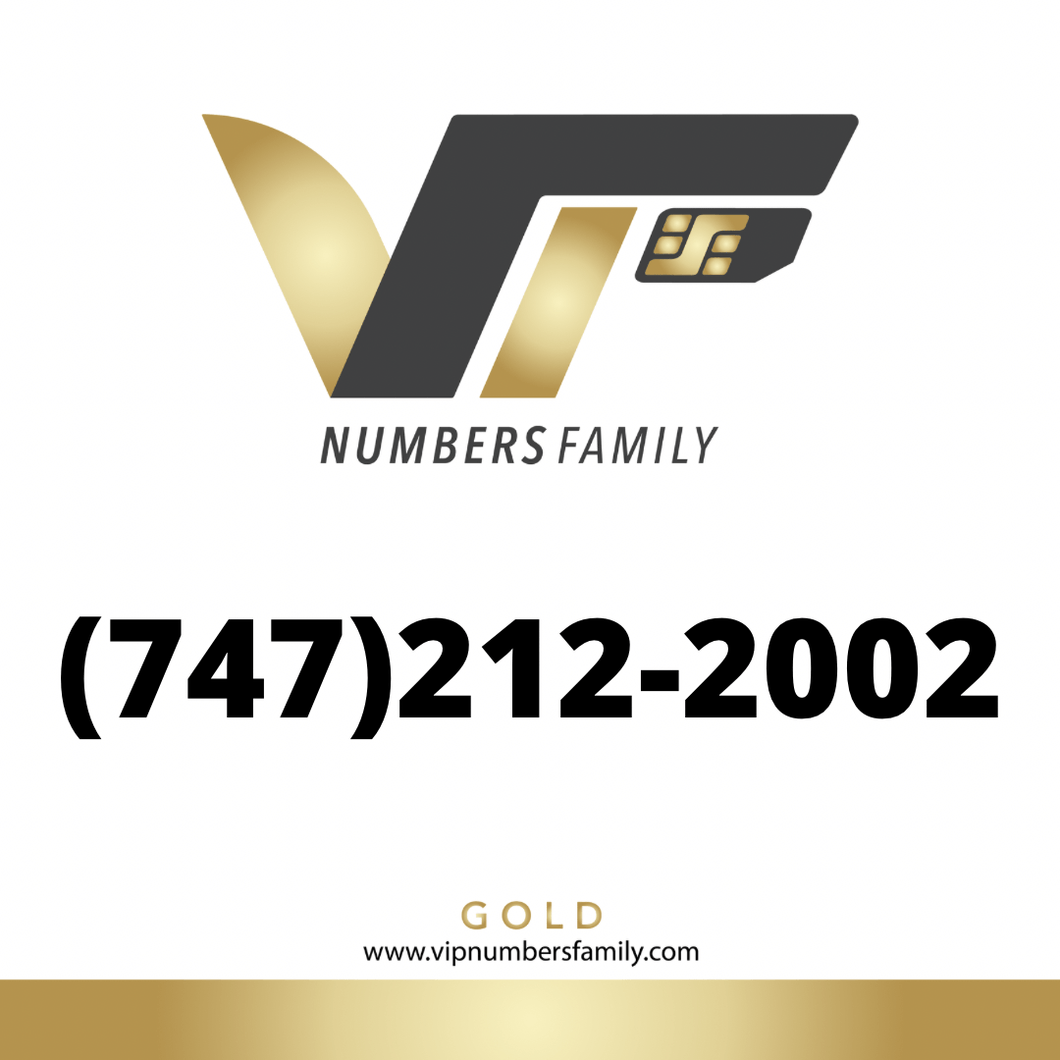 Gold VIP Number (747) 212-2002