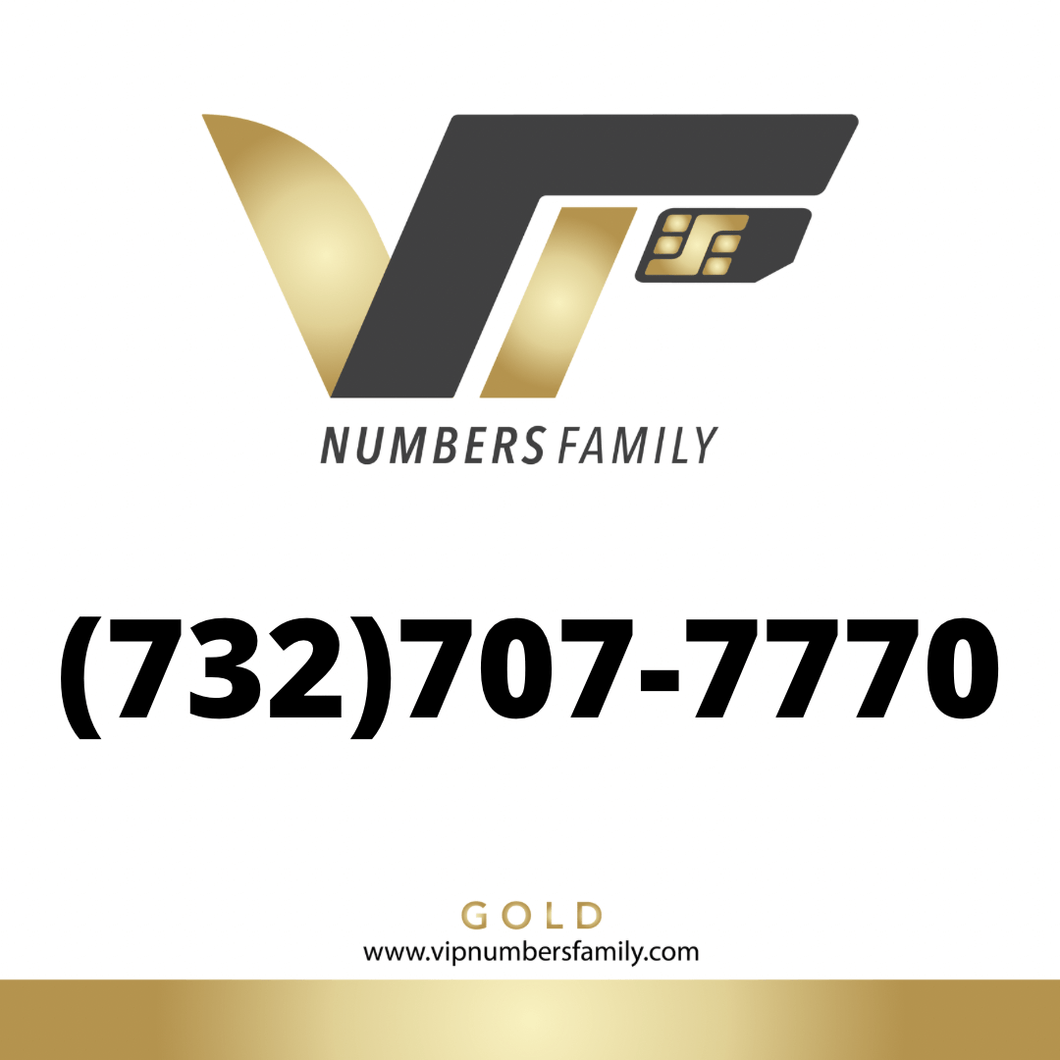 Gold VIP Number (732) 707-7770