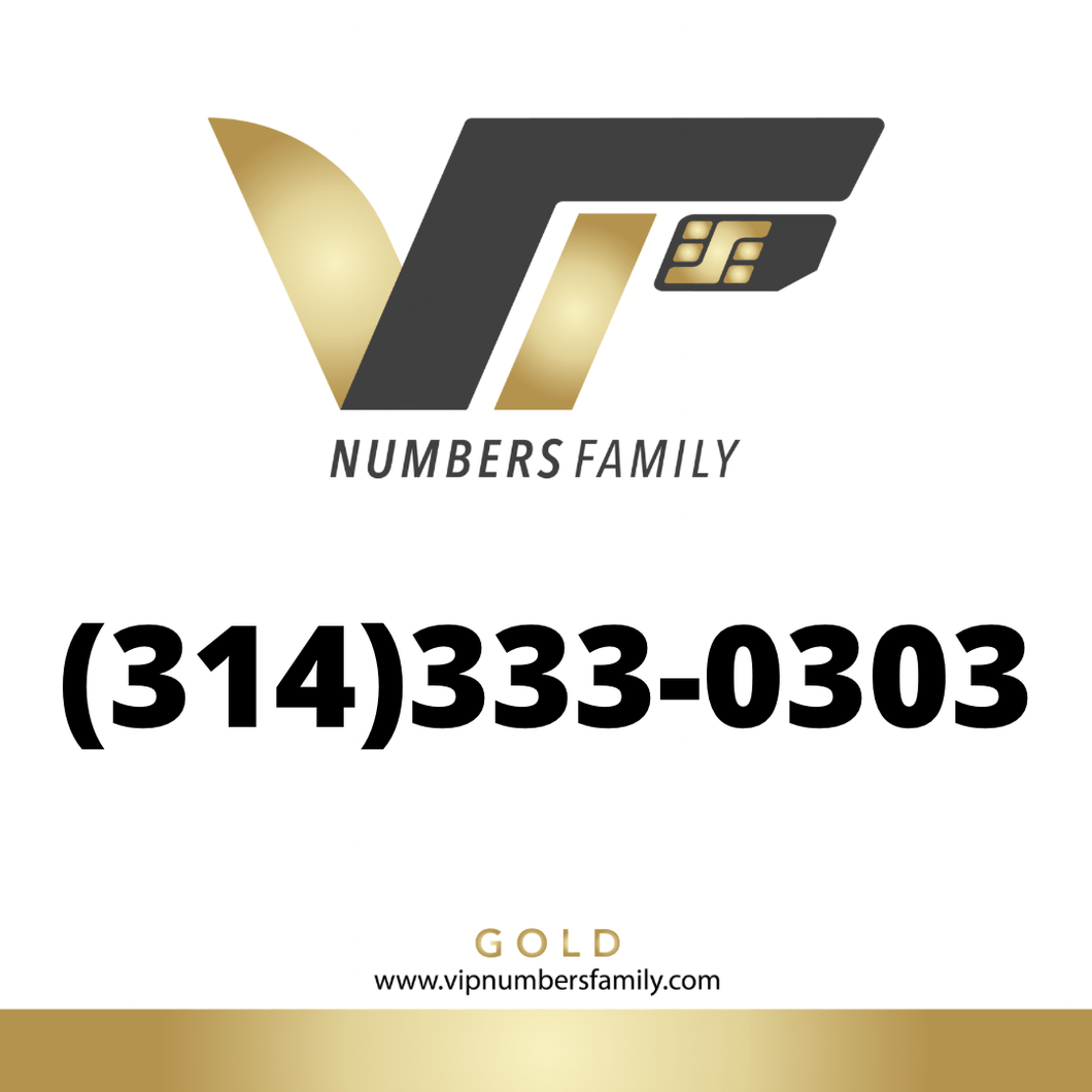 Gold VIP Number (314) 333-0303