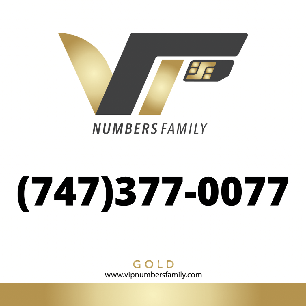 Gold VIP Number (747) 377-0077