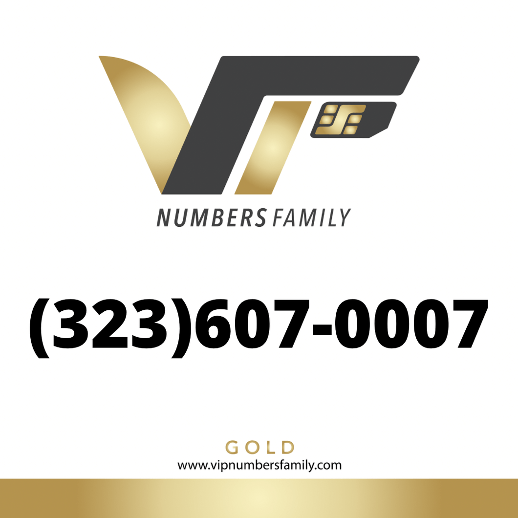 Gold VIP Number (323) 607-0007