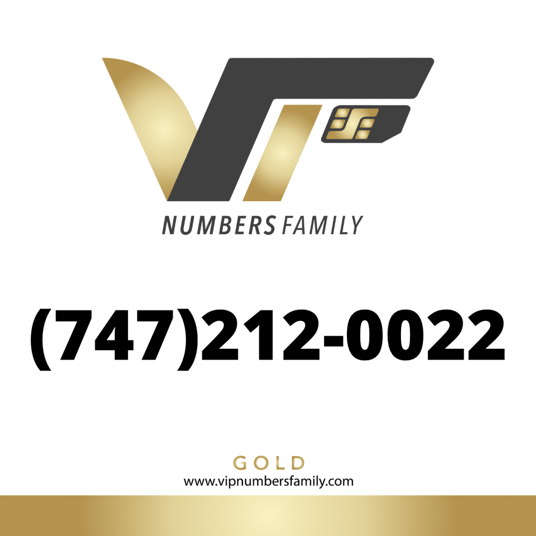 Gold VIP Number (747) 212-0022