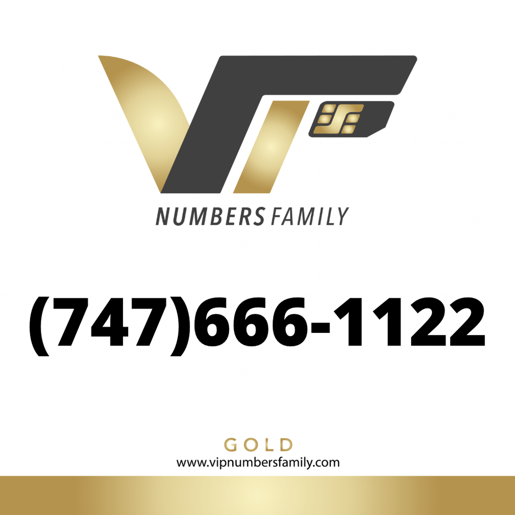 Gold VIP Number (747) 666-1122