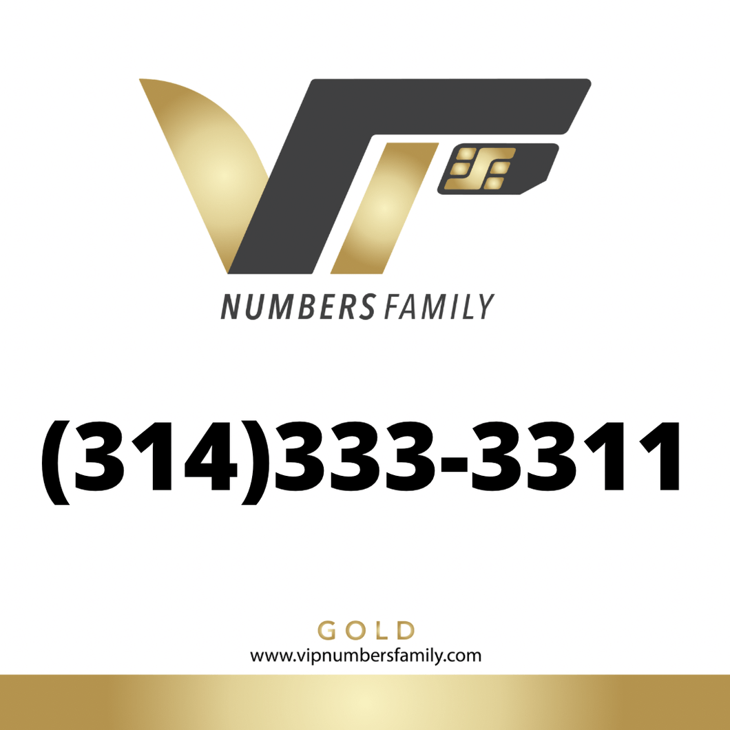 Gold VIP Number (314) 333-3311