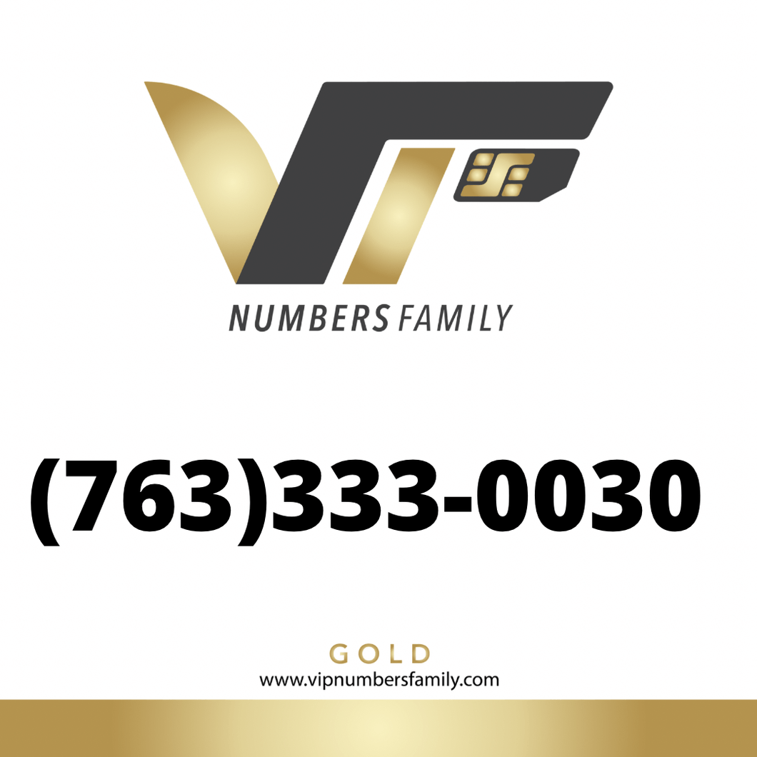 Gold VIP Number (763) 333-0030
