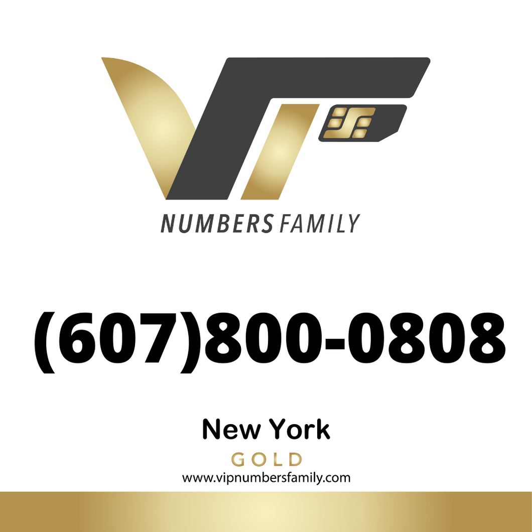Gold VIP Number (607) 800-0808