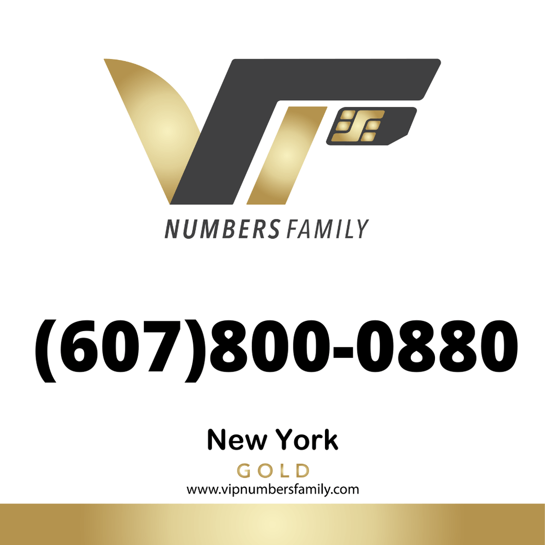 Gold VIP Number (607) 800-0880