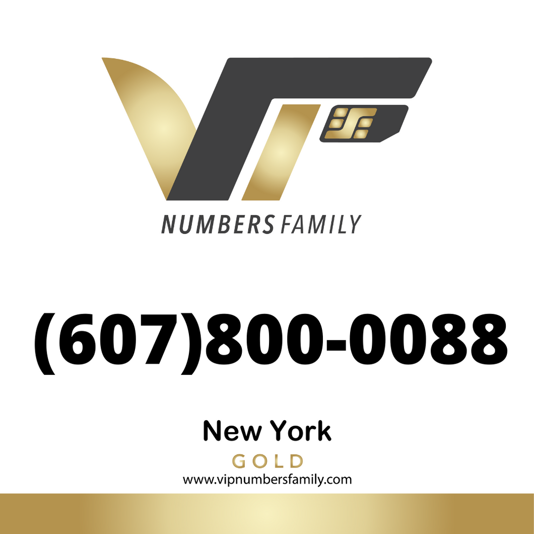 Gold VIP Number (607) 800-0088