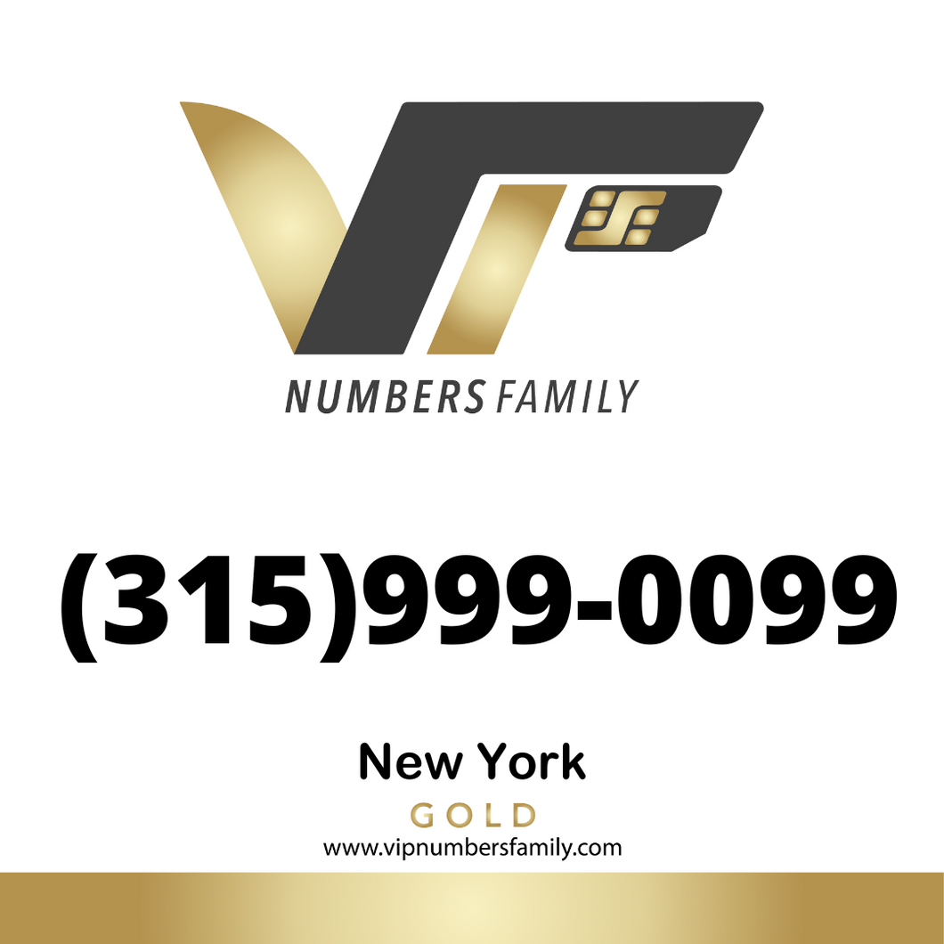 Gold VIP Number (315) 999-0099