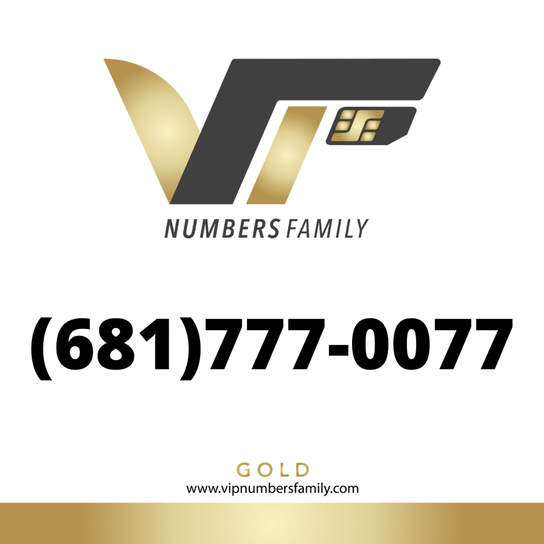 Gold VIP Number (681) 777-0077