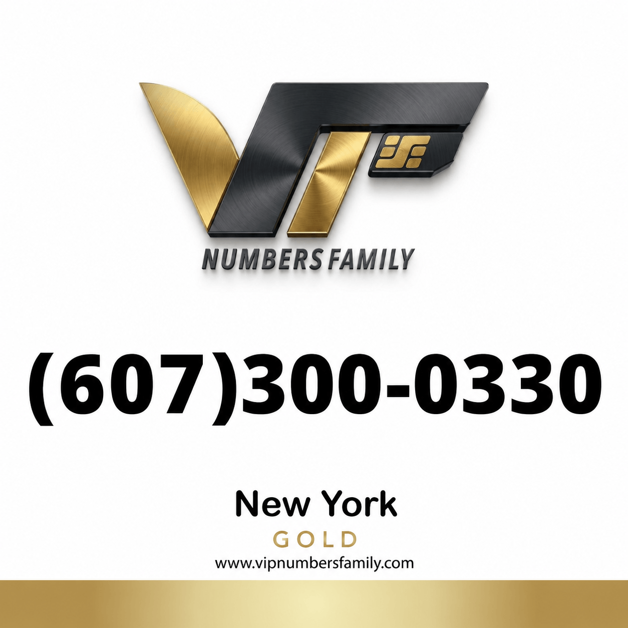 Gold VIP Number (607) 300-0330