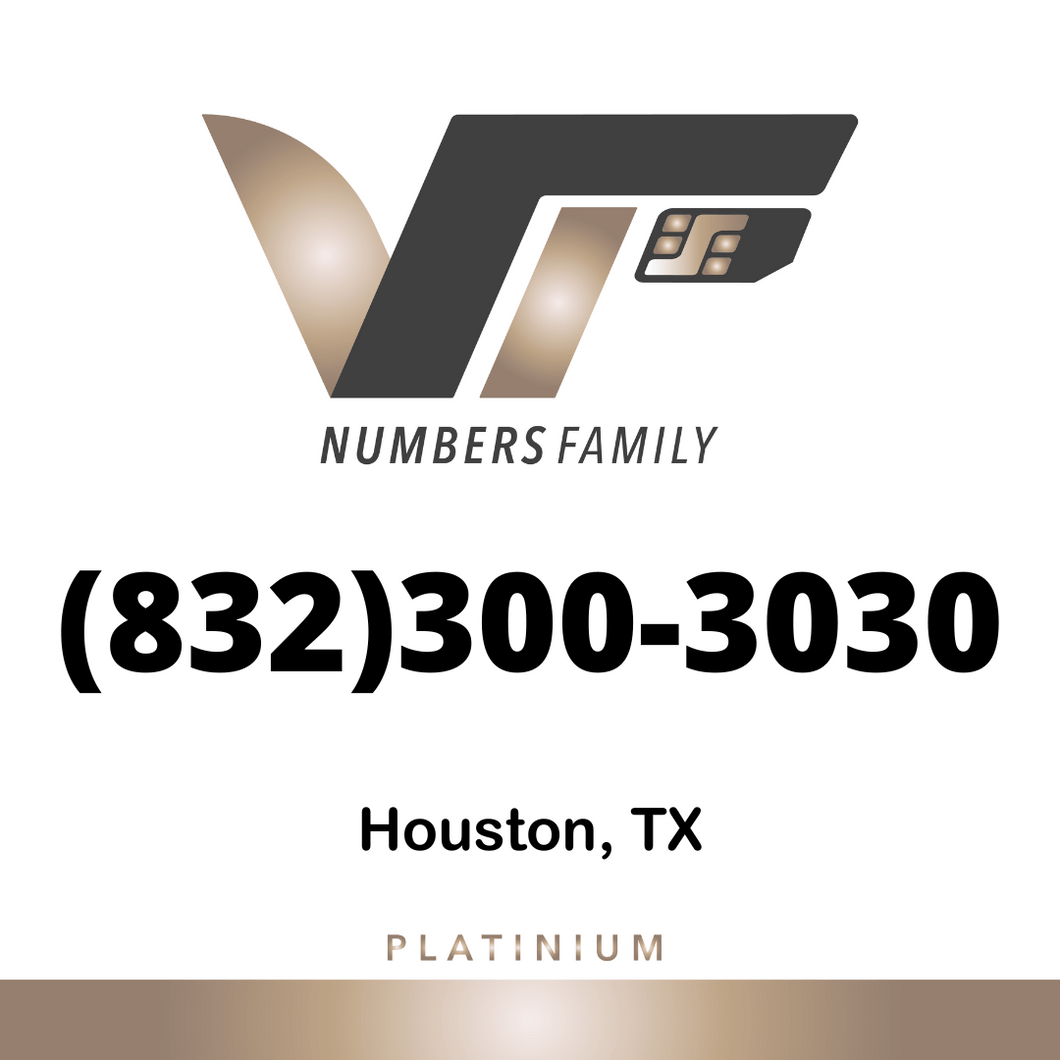 Platinum VIP Number (832) 300-3030