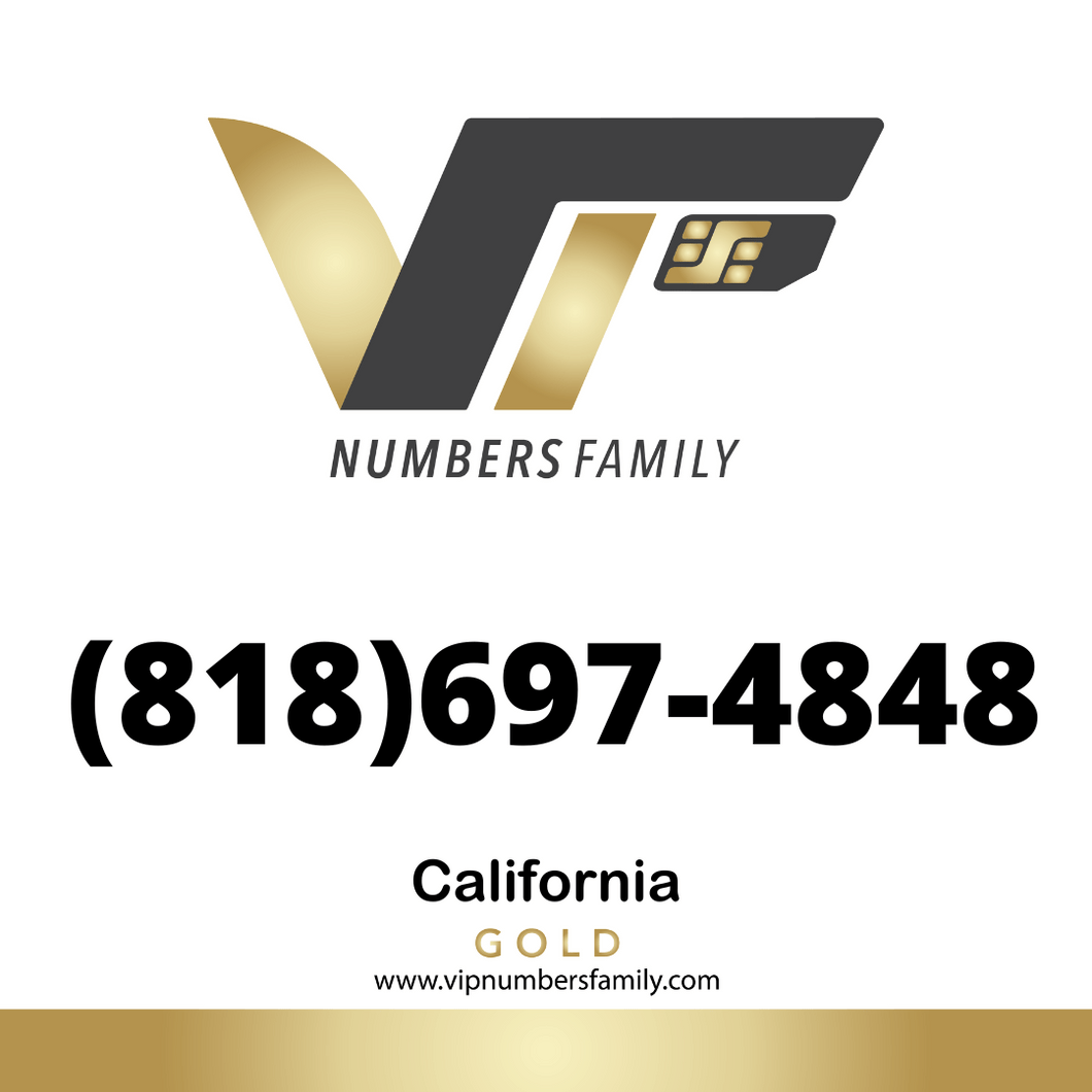 Gold VIP Number (818) 697-4848