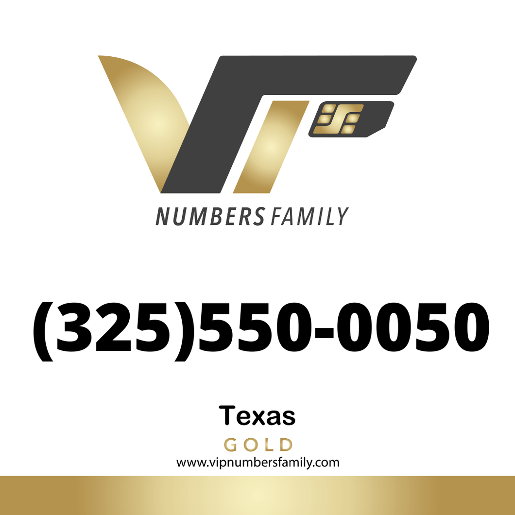 Gold VIP Number (325) 550-0050