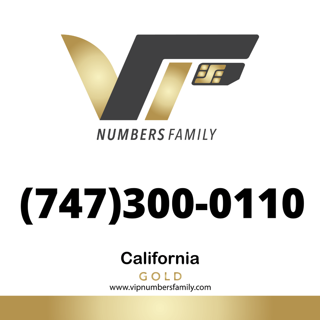 Gold VIP Number (747) 300-0110