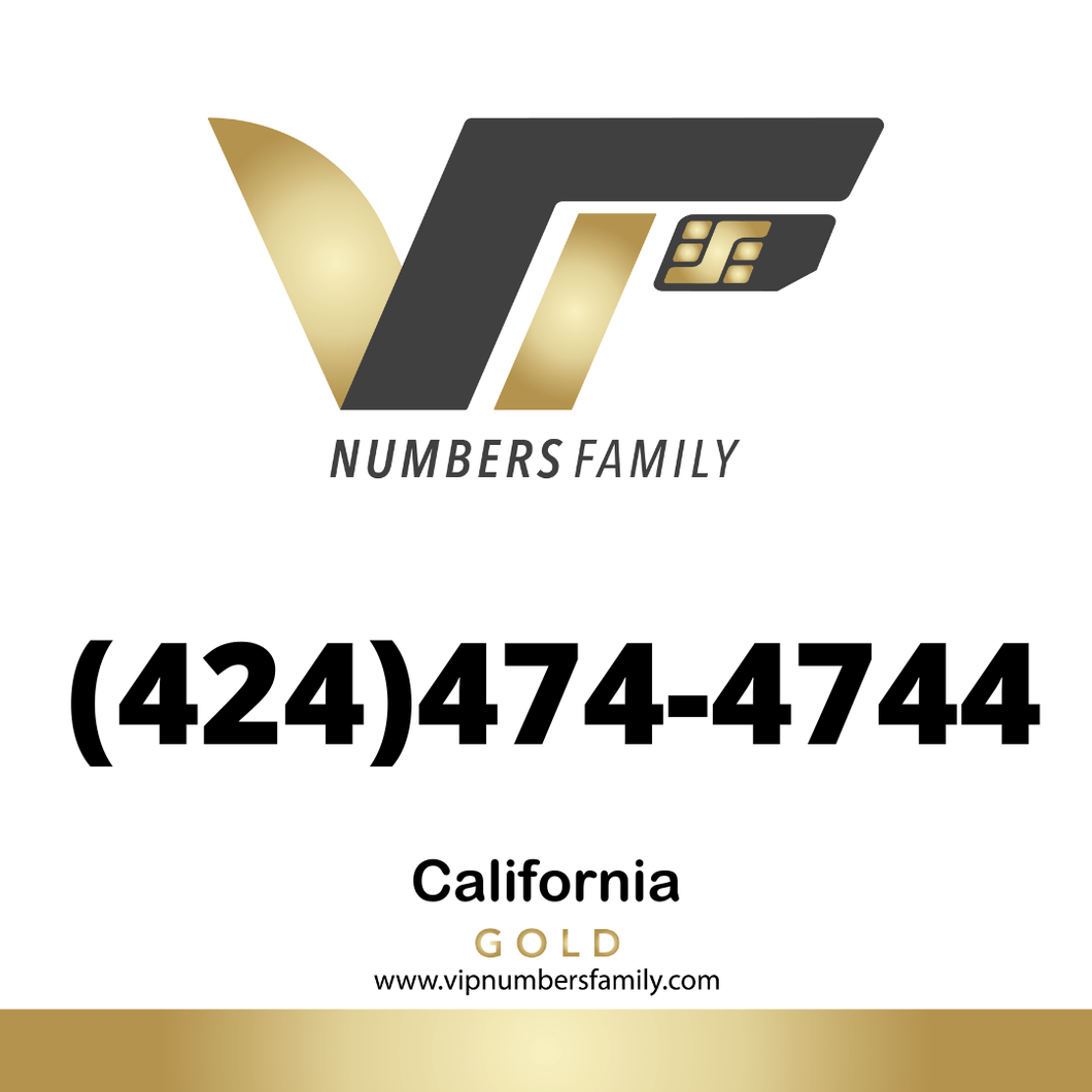 Gold VIP Number (424) 474-4744