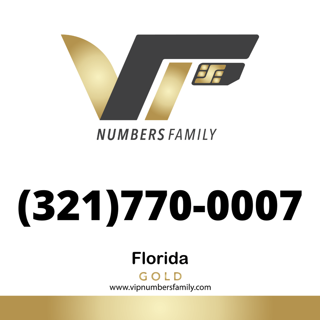 Gold  VIP Number (321) 770-0007
