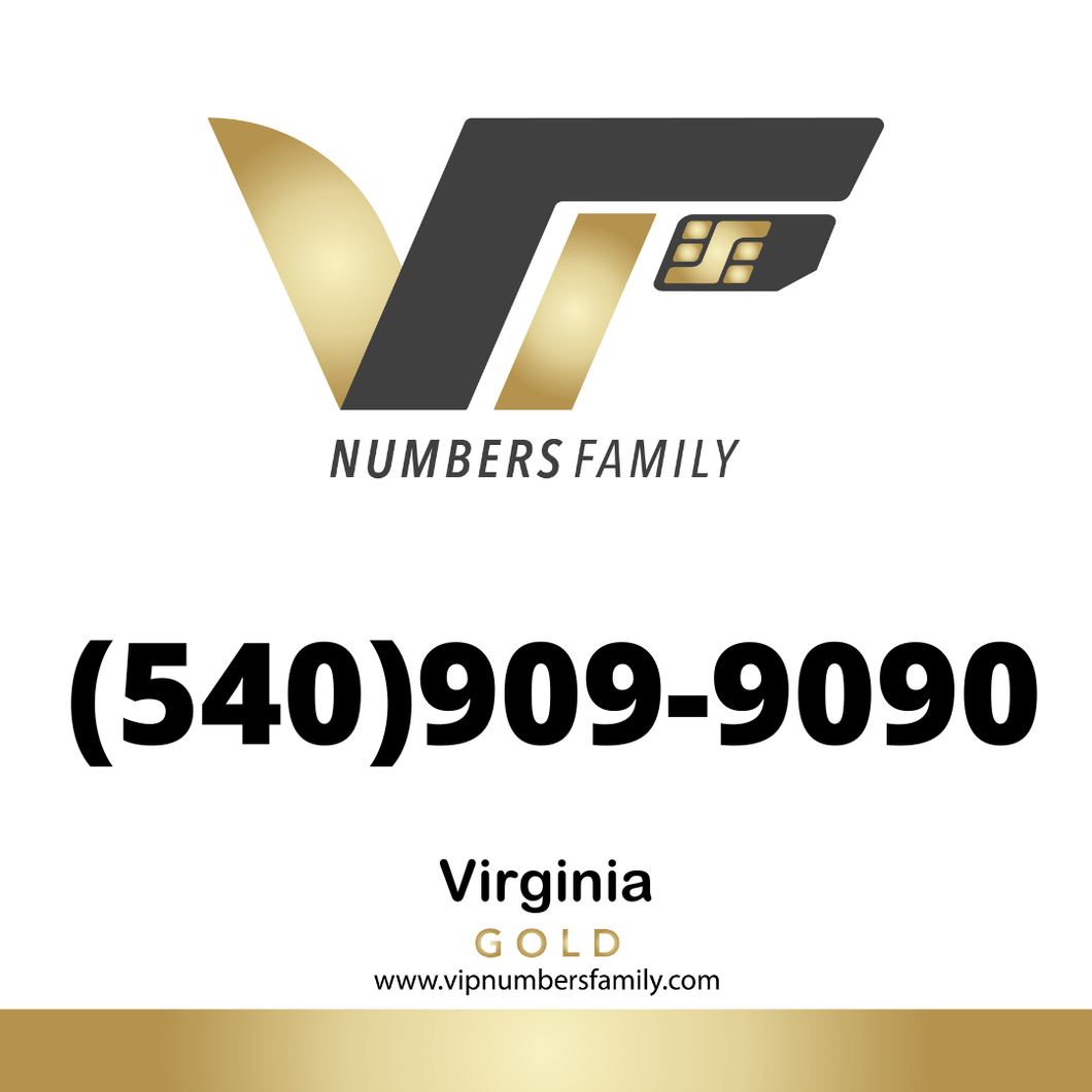 Gold VIP Number (540) 909-9090