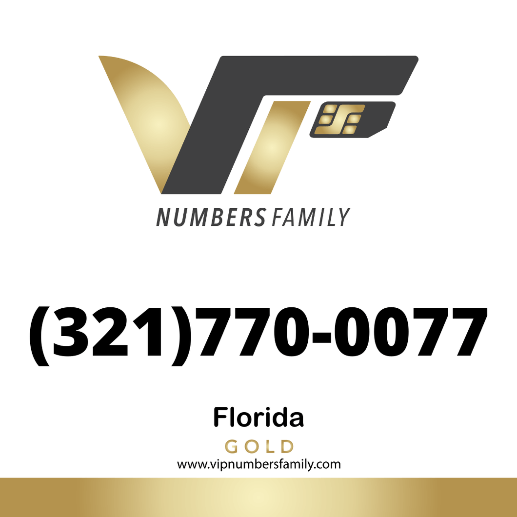 Gold  VIP Number (321) 770-0077