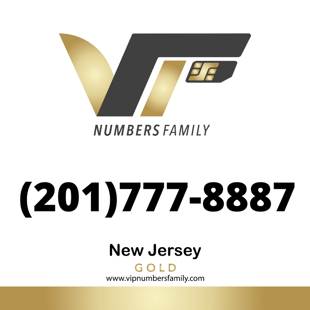 Gold VIP Number (201) 777-8887